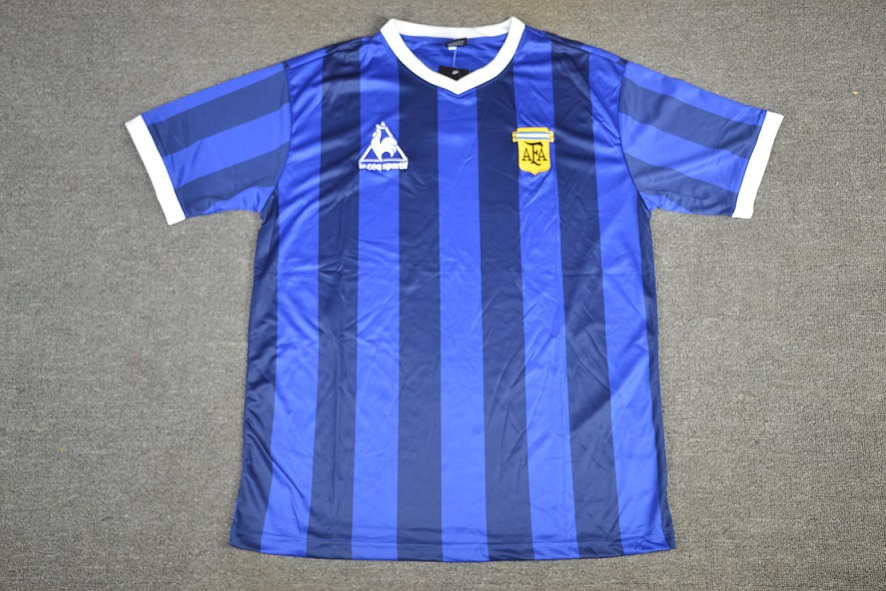 AAA Quality Argentina 1986 World Cup Away Soccer Jersey